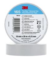 3m-165-white-19mm-x-20m 3M Temflex 165 White Vinyl Electrical Tape, 19mm x 20m