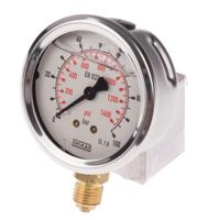9626935 WIKA G 1/4 Analogue Pressure Gauge 100bar Bottom Entry 63mm Outside Diameter
