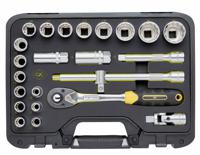 t4662 CK 24-Piece Metric 1/2 in Deep Socket/Standard Socket Set with Ratchet, 12 point