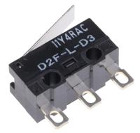 d2f-l-d3 Omron Hinge Lever Micro Switch, Solder Terminal, 3 A @ 125 V ac, SPDT, IP40