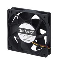 9ga1248p4g001 Sanyo Denki 9GA Series Axial Fan, 48 V dc, DC Operation, 3.8m³/min, 11.52W, 240mA Max, 120 x 120 x 25mm