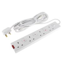 696-3648 RS PRO 5m 4 Socket Type G - British Extension Lead