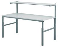 909-7097 RS PRO Workbench, 300kg Max Load, Adjustable Height, 650 → 900 mm, 1080 → 1550 mm x 1800mm x 700mm