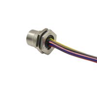 m12a-17pffc-sf8c20 Amphenol Industrial Female 17 way M12 to Unterminated Free End Sensor Actuator Cable, 200 mm
