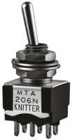mta-206-r KNITTER-SWITCH Toggle Switch, Panel Mount, On-(On), DPDT, Solder Terminal