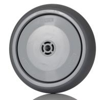 026717 Tente Grey Rubber Non-Marking Trolley Wheel, 100kg