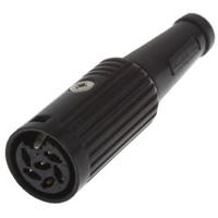 601-0600 Deltron 6 Pole Din Socket, DIN 41524, DIN 45322, DIN 45326, DIN 45327, DIN 45329, 2A, 34 V ac/dc, Screw Lock, Female,