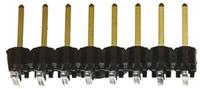 tsw-108-08-l-s-ra Samtec TSW Series Right Angle Through Hole Pin Header, 8 Contact(s), 2.54 mm Pitch, 1 Row, Unshrouded