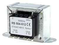 504-612 RS PRO 20VA 2 Output Chassis Mounting Transformer, 5V ac, IEC 61558-2-6