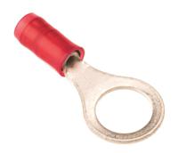 320572 TE Connectivity, PIDG Insulated Ring Terminal, M8 Stud Size, 0.26mm² to 1.65mm² Wire Size, Red