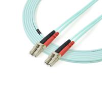 a50fblclc5 StarTech.com LC to LC Duplex Multi Mode OM3 Fibre Optic Cable, 50/125μm, Aqua, 5m