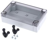 pc-10035-lt-enclosure Fibox MNX Series Grey Polycarbonate Enclosure, IP66, IP67, Smoked Transparent Lid, 130 x 80 x 35mm