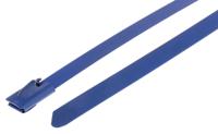 743-6308 RS PRO Cable Tie, Roller Ball, 360mm x 7.9 mm, Blue Polyester Coated Stainless Steel, Pk-100