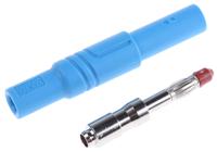 934097102 Hirschmann Test & Measurement Blue Male Banana Plug, 4 mm Connector, Screw Termination, 24A, 1000V ac/dc, Nickel Plating