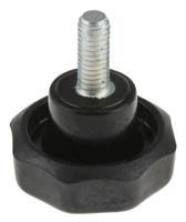686-092 RS PRO Black Multiple Lobes Clamping Knob, M6, Threaded Stud