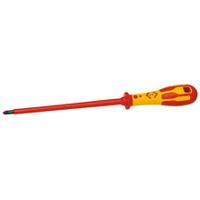 t49143-2200 CK Pozidriv Insulated Screwdriver, PZ2 Tip, 200 mm Blade, VDE/1000V, 320 mm Overall