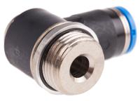 qslv-g38-8-i Festo QS Series Elbow Threaded Adaptor, G 3/8 Male to Push In 8 mm, Threaded-to-Tube Connection Style, 186152