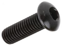281-366 RS PRO Black, Self-Colour Steel Hex Socket Button Screw, ISO 7380, M8 x 25mm