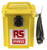 122-6721 RS PRO 3.0 kVA Intermittent 5 Mins on 15 Mins off Site Transformer, 230V ac Primary, 230V Secondary