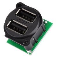 862-1567 RS PRO Straight, Panel Mount, Socket- Dual Port Type A 2.0 USB Connector