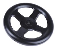 237-328 RS PRO Black Steel Hand Wheel, 200mm diameter