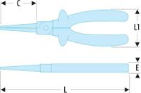 18917avse Facom Round Nose Pliers, 170 mm Overall, Straight Tip, VDE/1000V