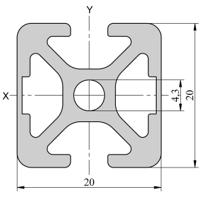 264-7875 RS PRO Silver Aluminium, Anodized Profile Strut, 20 x 20 mm, 5mm Groove, 1m Length