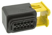 1-1703639-1 TE Connectivity, HDSCS Automotive Connector Socket Black Cable Mount 12 Way