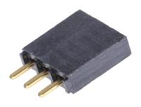 ssw-103-01-g-s Samtec SSW Series Straight Through Hole Mount PCB Socket, 3-Contact, 1-Row, 2.54mm Pitch, Solder Termination
