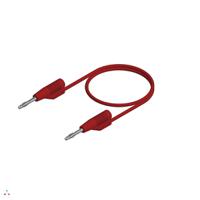 938125101 Hirschmann Test & Measurement 2 mm Connector Test Lead, 6A, 30 V ac, 60V dc, Red, 1m Lead Length