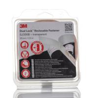 3m-sj356b-25mm-x25m 3M Transparent Hook & Loop Tape, 25mm x 2.5m
