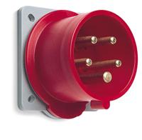 2cma193468r1000 Amphenol Industrial, 2CMA1 IP44 Red Panel Mount 3P+N+E Industrial Power Plug, Rated At 16A, 415 V