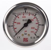 9314204 WIKA G 1/4 Analogue Pressure Gauge 600bar Back Entry 63mm Outside Diameter
