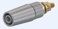 233050-28 Staubli Grey Female Banana Socket, 4 mm Connector, Bolt Termination, 32A, 600V, Gold Plating