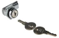 192-9654 RS PRO Chrome Die Cast Cabinet Lock, 20mm Panel-to-Tongue, 19.5 x 16.5mm Cutout, Key Unlock