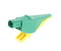 669575-20 Staubli Crocodile Clip 4 mm Connection, Brass Contact, 32A, Green/Yellow