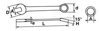 50a-19 SAM Combination Spanner, 19mm, 3/4in, Metric, Height Safe, Double Ended, 213 mm Overall