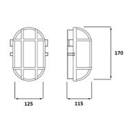 145969 RoBust Bulkhead E27 Oval S Grey IP44