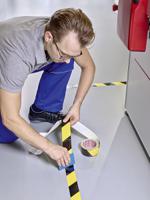 60960-00002-00 Tesa 60960 Black, Yellow PET Film 20m Floor Tape, 0.175mm Thickness