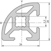 264-7861 RS PRO Silver Aluminium, Anodized Profile Strut, 20 x 20 mm, 6mm Groove, 3m Length