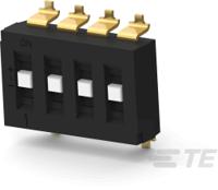 tds04sgrstu04 TE Connectivity 4 Way Surface Mount DIP Switch SPTT, Recessed Actuator