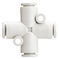 kq2tw08-00a SMC KQ2 Series Cross Tube-to-Tube Adaptor, Push In 8 mm to Push In 8 mm, Tube-to-Tube Connection Style