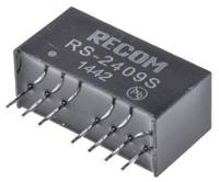 rs-2409s Recom RS DC-DC Converter, 9V dc/ 222mA Output, 18 → 36 V dc Input, 2W, Through Hole, +85°C Max Temp -40°C Min