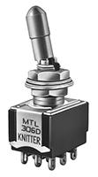 mtl-306-d KNITTER-SWITCH Toggle Switch, Panel Mount, On-On, 3PDT, Solder Terminal