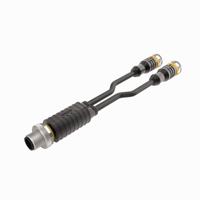 vbrs44-2rkc4t-0303tel Turck Male 4 way M12 to Female 5 way M12 Sensor Actuator Cable, 300 mm