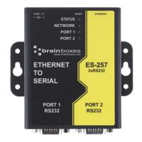 es-257 Brainboxes Serial Device Server, 1 Ethernet Port, 2 Serial Port, RS232 Interface, 1Mbit/s Baud Rate