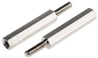 htsb-m3-25-5-2 Essentra Standoff, M3 Thread, 25mm Body, Brass, Male/Female