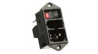 dd1101131111 Schurter C14 Panel Mount, Screw Mount IEC Connector Male, 10A, 250 V ac, Fuse Size 47.1 x 37mm
