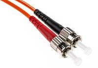 535-7272 RS PRO ST to ST Duplex Multi Mode OM2 Fibre Optic Cable, 50/125μm, Orange, 1m