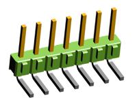 826652-7 TE Connectivity AMPMODU MOD II Series Right Angle Through Hole Pin Header, 7 Contact(s), 2.54 mm Pitch, 1 Row,